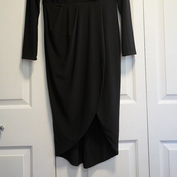 Zhivago Padded Shoulder Gold Accented Dress - Picture 11 of 15